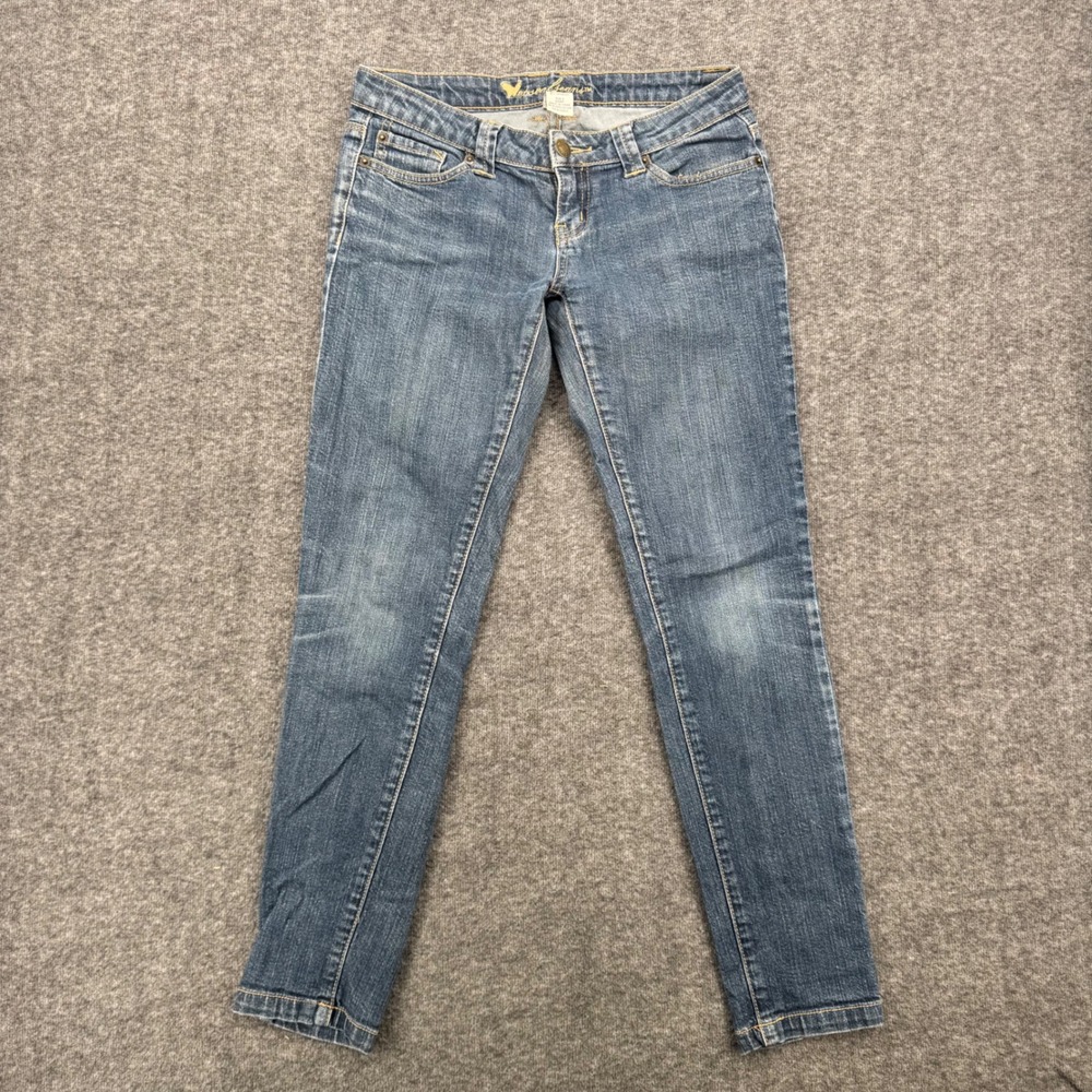 Wet Seal Jeans Vintage Womens Size 3 Short Blue Low Rise Skinny Denim Pants y2k